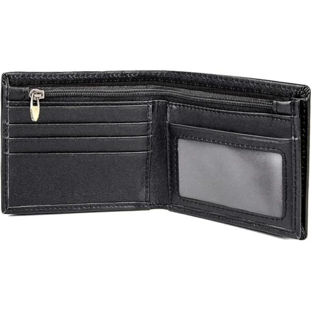 Men's RFID Blocking Cowboy Genuine Natural Crazy Horse Leather Bifold Wallet